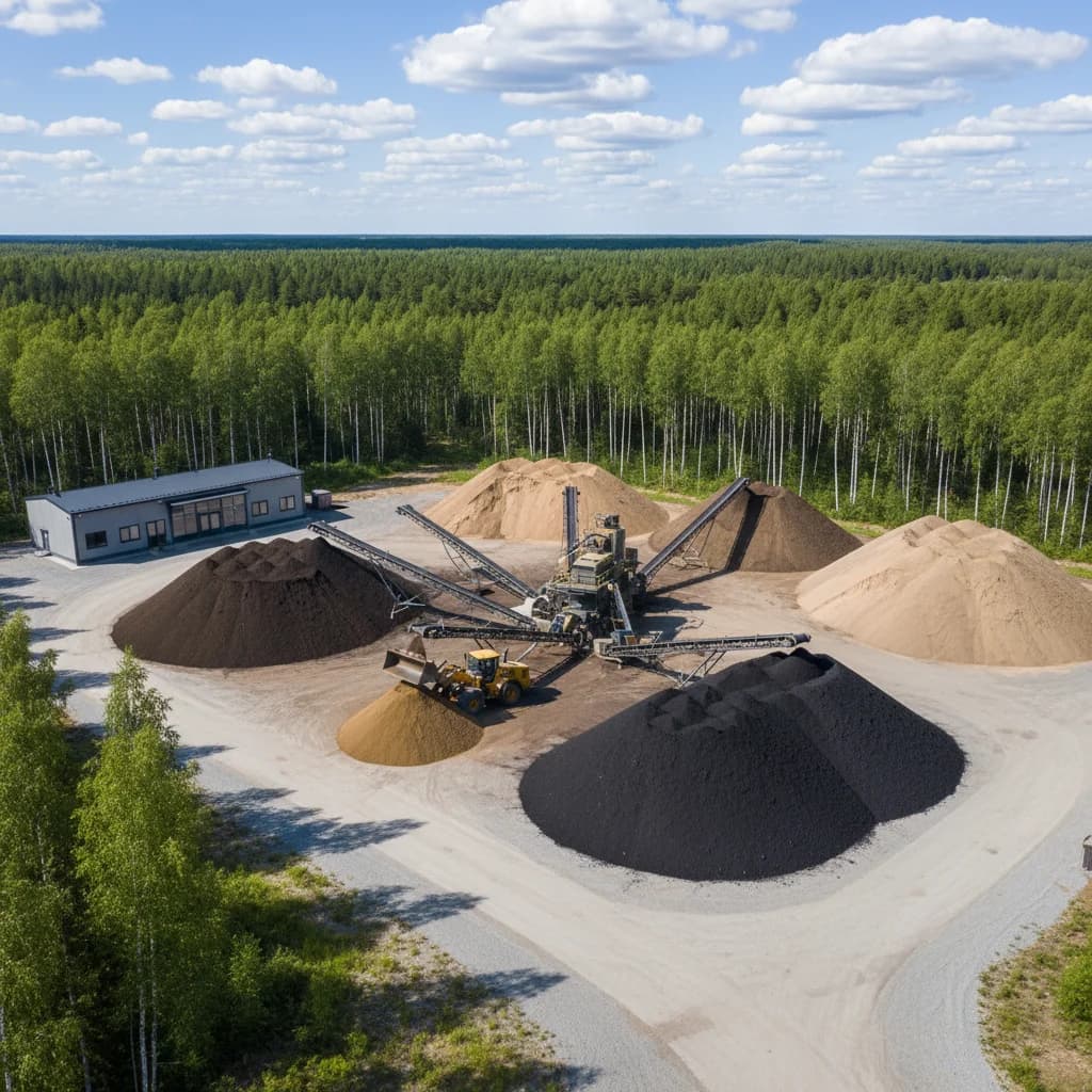 Озеленённый дачный участок с газоном и декоративными посадками